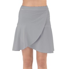 Drizzle Grey Wrap Front Skirt by FabChoice