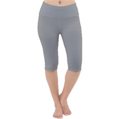 Drizzle Grey Lightweight Velour Cropped Yoga Leggings by FabChoice