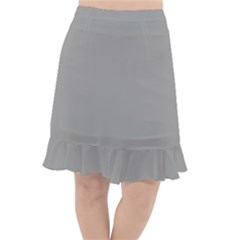 Drizzle Grey Fishtail Chiffon Skirt by FabChoice