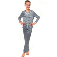 Drizzle Grey Kid s Satin Long Sleeve Pajamas Set