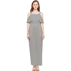 Drizzle Grey Draped Sleeveless Chiffon Jumpsuit