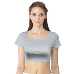 Glacier Grey Short Sleeve Crop Top by FabChoice