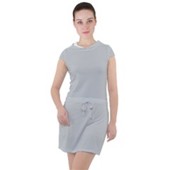 Glacier Grey Drawstring Hooded Dress by FabChoice