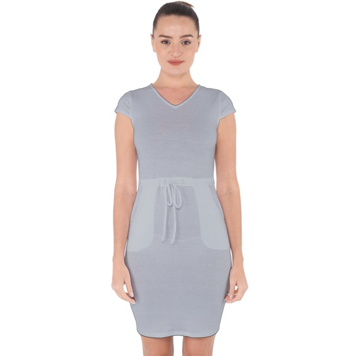 Glacier Grey Capsleeve Drawstring Dress 