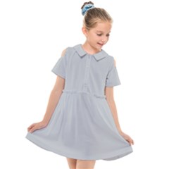 Glacier Grey Kids  Short Sleeve Shirt Dress by FabChoice