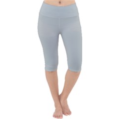 Glacier Grey Lightweight Velour Cropped Yoga Leggings by FabChoice