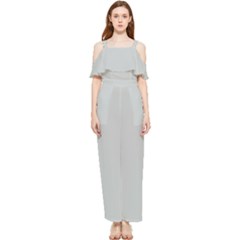 Glacier Grey Draped Sleeveless Chiffon Jumpsuit