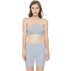 Glacier Grey Stretch Shorts And Tube Top Set