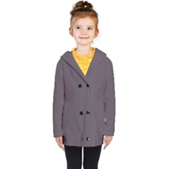 Graphite Grey Kids  Double Breasted Button Coat by FabChoice