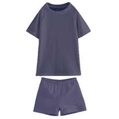 Graphite Grey Kids  Swim Tee And Shorts Set by FabChoice