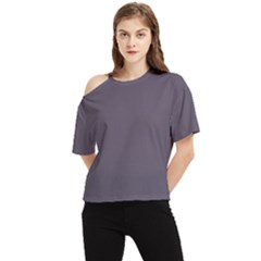 Graphite Grey One Shoulder Cut Out Tee by FabChoice