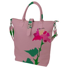 Flower Buckle Top Tote Bag