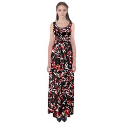 Patterntachesrougeblancnoir75 Empire Waist Maxi Dress