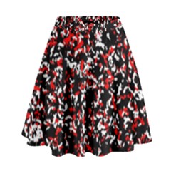 Patterntachesrougeblancnoir75 High Waist Skirt