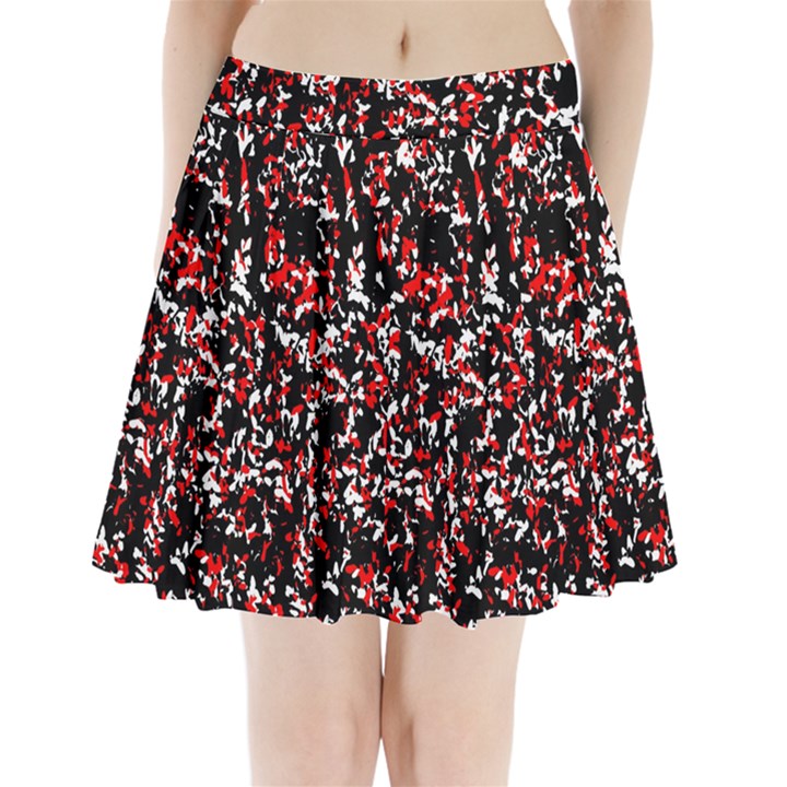 Patterntachesrougeblancnoir75 Pleated Mini Skirt