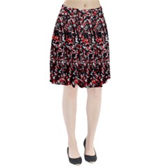 Patterntachesrougeblancnoir75 Pleated Skirt