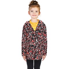 Patterntachesrougeblancnoir75 Kids  Double Breasted Button Coat