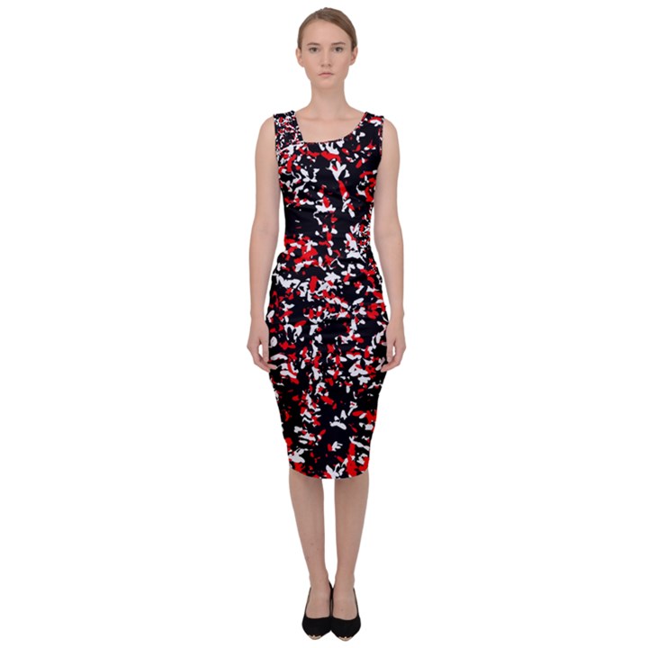 Patterntachesrougeblancnoir75 Sleeveless Pencil Dress