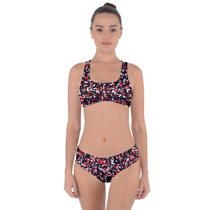 Patterntachesrougeblancnoir75 Criss Cross Bikini Set