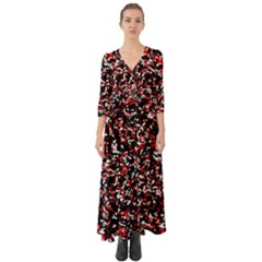 Patterntachesrougeblancnoir75 Button Up Boho Maxi Dress