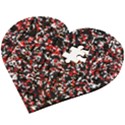 Patterntachesrougeblancnoir75 Wooden Puzzle Heart View2