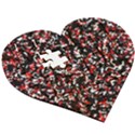 Patterntachesrougeblancnoir75 Wooden Puzzle Heart View3