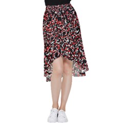 Patterntachesrougeblancnoir75 Frill Hi Low Chiffon Skirt