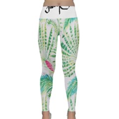 Palm Tree Lightweight Velour Classic Yoga Leggings by tracikcollection