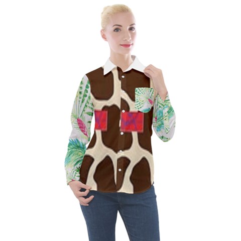 Palm Tree Women s Long Sleeve Pocket Shirt by tracikcollection