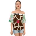 Palm tree Off Shoulder Short Sleeve Top View1