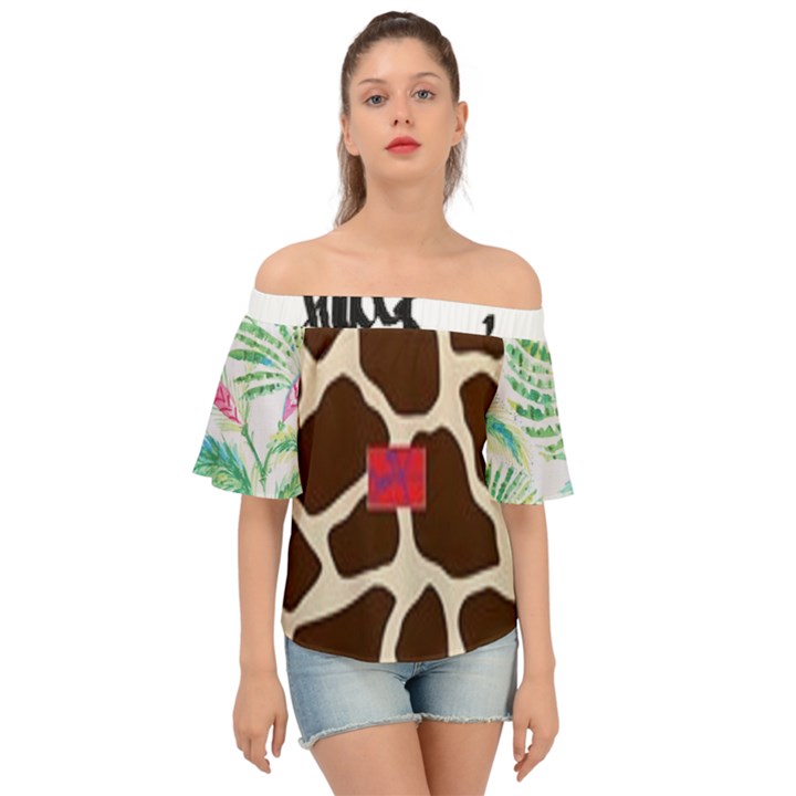 Palm tree Off Shoulder Short Sleeve Top