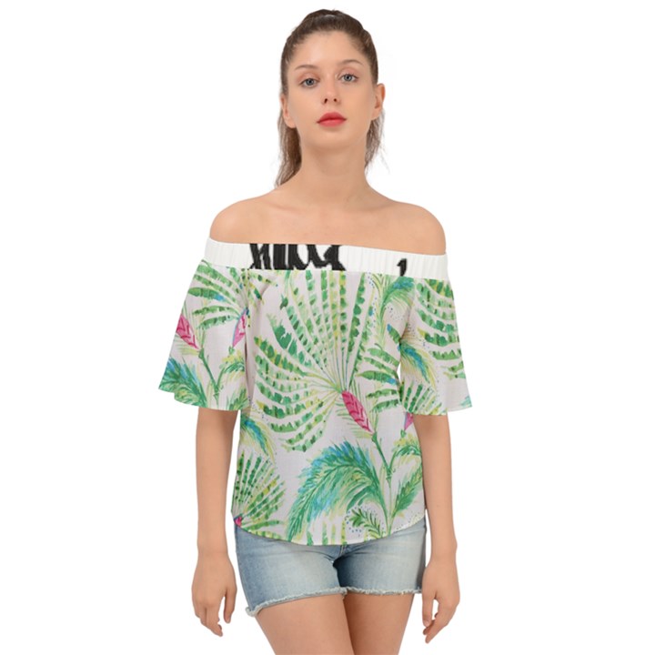  Palm Trees by Traci K Off Shoulder Short Sleeve Top