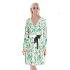  Palm Trees By Traci K Long Sleeve Velvet Front Wrap Dress by tracikcollection