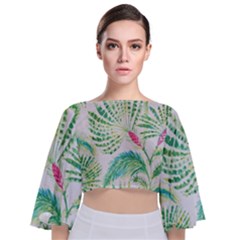  Palm Trees By Traci K Tie Back Butterfly Sleeve Chiffon Top by tracikcollection