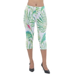  Palm Trees By Traci K Lightweight Velour Capri Leggings  by tracikcollection