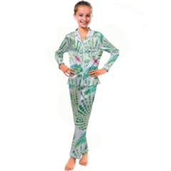  Palm Trees By Traci K Kid s Satin Long Sleeve Pajamas Set