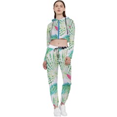  Palm Trees By Traci K Cropped Zip Up Lounge Set