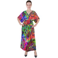 Electric V-neck Boho Style Maxi Dress by JustToWear