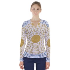 Sunshine Painting V-neck Long Sleeve Top by goljakoff