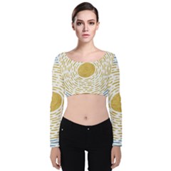 Sunshine Painting Velvet Long Sleeve Crop Top by goljakoff