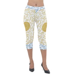 Sunshine Painting Lightweight Velour Capri Leggings  by goljakoff