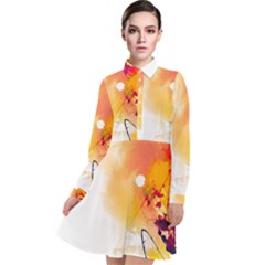 Autumn Paint Long Sleeve Chiffon Shirt Dress by goljakoff