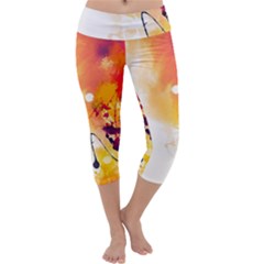 Autumn Paint Capri Yoga Leggings by goljakoff