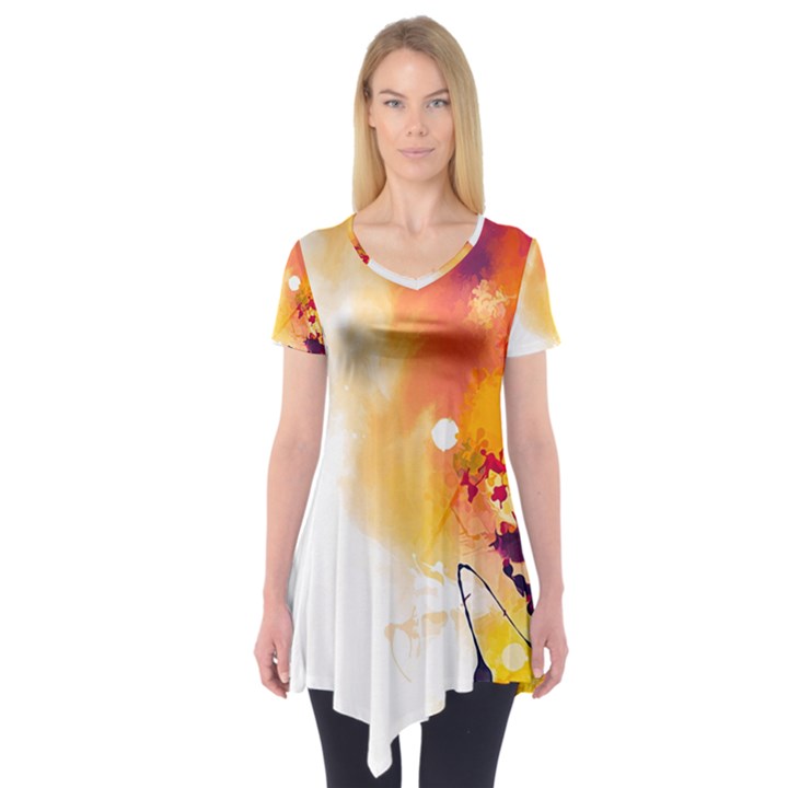 Autumn paint Short Sleeve Tunic 