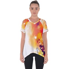 Autumn Paint Cut Out Side Drop Tee by goljakoff