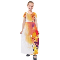 Autumn Paint Kids  Short Sleeve Maxi Dress by goljakoff