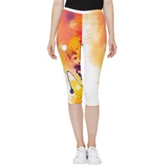 Autumn Paint Inside Out Lightweight Velour Capri Leggings  by goljakoff