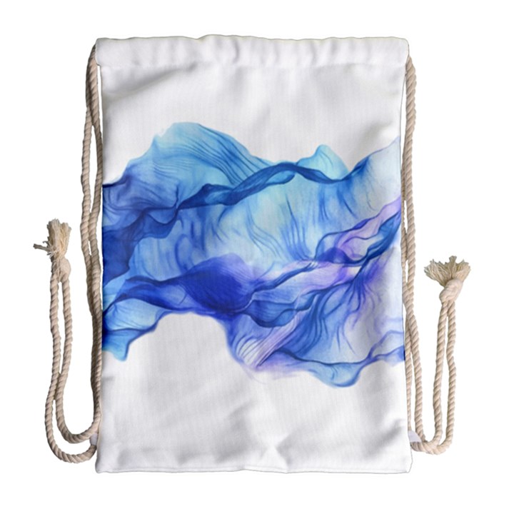 Blue smoke Drawstring Bag (Large)