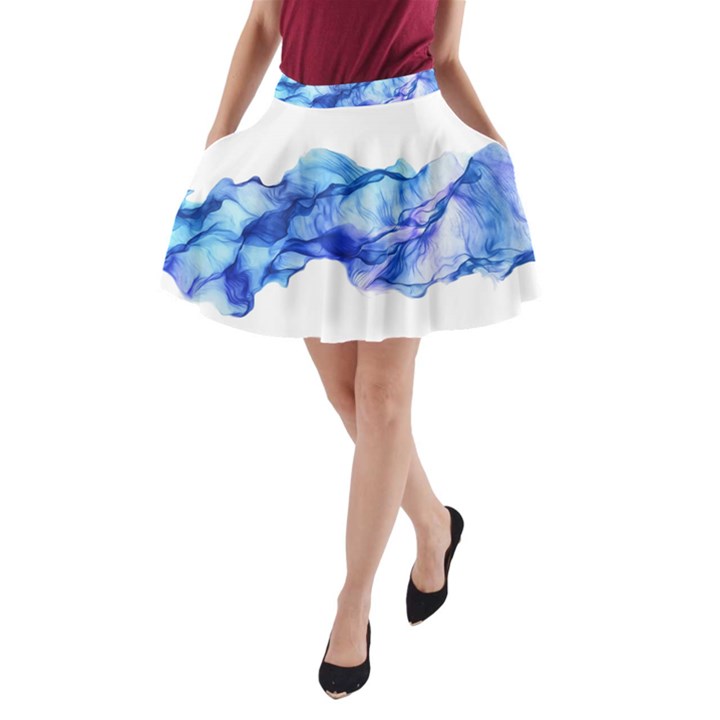 Blue smoke A-Line Pocket Skirt