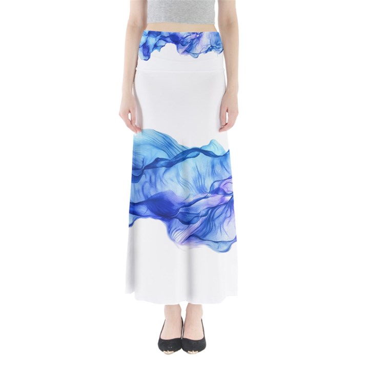 Blue smoke Full Length Maxi Skirt